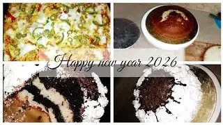 Новый видеоблог | С Новым годом! | Куриная пицца и ванильный бисквит, шоколадный бисквит, торт из...