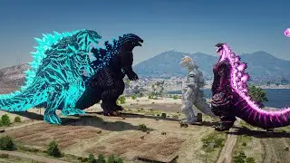 Shin Godzilla, Mechagodzilla Classic vs Godzilla Earth, Godzilla BOB - Fight Scene ( GTA V Mod )