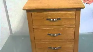 Devon Oak 3 Drawer Bedside Table
