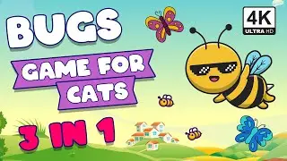 CAT GAMES 🪲 Bug Game for Cats | 1 Hour Cat TV Compilation (Vol. 1&ndash;3) &ndash; Ultimate Cat TV [4K UHD]