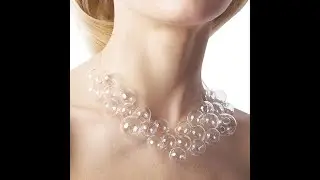 Original Unique Brief Style Transparent Hollow Long Glass Bubble Hoop Earrings for Women Ball Girls