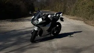 Christmas ride for windy day. Beginner rider taking backroads on CF Moto450ss