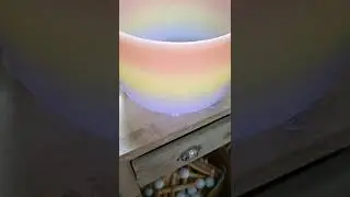 432 Hz D Sacral Chakra Rainbow Quartz Frosted Crystal Singing Bowl 11 inch