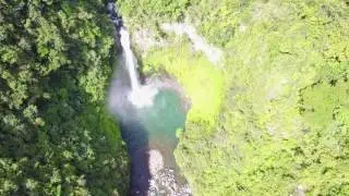 batad waterfall drone view