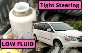 Chrysler Town & Country Van. Рулевое управление тугое. Низкий уровень жидкости в гидроусилителе р...