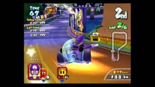 Dolphin with fraps- moderate succes: MKGP2 Mario Beach 2 mirror mode w/ Waluigi