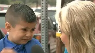 TV reporter makes little boy cry on first day of school