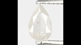 0.27 CT Pear Salt and Pepper Diamond: Misty White Translucent Gem