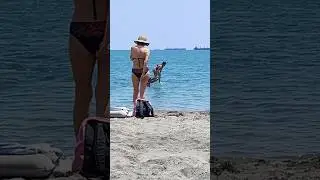 cool girl on the beach