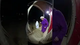 Old Lady Scares a GHOST with Her Cane! #grandma #halloween #funny #ghost #scary #costume