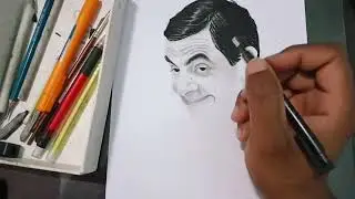 Mr bean realistic portrait / Great comedian Mr bean sketch /portrait drawing tutorial step by step