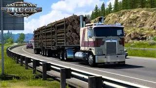 Kenworth K100E (Heavy Log Hauler) | Rockwood Deloupe Log Trailer | American Truck Simulator v1.45