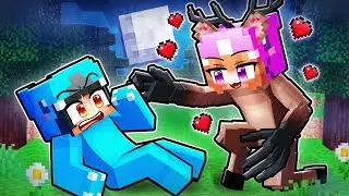 Omz and Lily Girl DEER 99 Nights in the Forest Love Story in Minecraft!