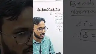 Angle of deviation when ray moves from rarer to denser medium