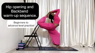 Hip opening and Backbend warm-up sequence | beginners level | ￼Nakiyajohar | fitness | yoga￼