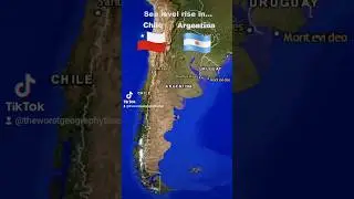 Sea level rise in Chile and Argentina #chile #argentina #geography #map #southamerica