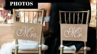 Mr. and Mrs. Burlap Chair Signs - CAMOKIX
