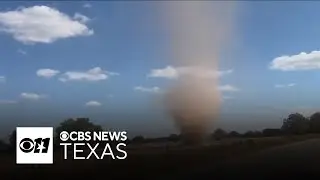 Towering dust devil swirls through Bastrop field: Caught on Camera