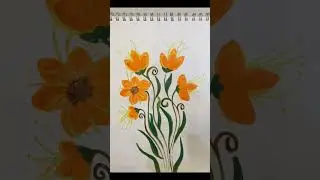Paint beautiful flowers 🌼 | #draw #painting #flowerpainting #shorts #yourubeshorts l