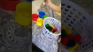 colours sorting activity for toddlers #pompom  #colours