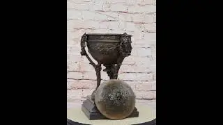 Louis XVI Hot Cast Bronze Urn Sculpture Decor Antique Style on Marble Base YZB-024