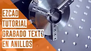 EZcad tutorial, como grabar anillos con rotatorio laser fibra optica, Grabado de Texto.