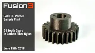 Fusion3 F410: 24 Tooth Gears in Carbon Fiber Nylon (Sample Print)