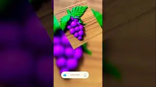 Clay art grapes 🍇/How to make grape fruit with clay🍇 #grapeleaves #grapeleaf #shortvideo #clayart