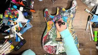 Graffiti Painting a Kit Guitar - 2 | 🔇 | Fall Asleep Watching