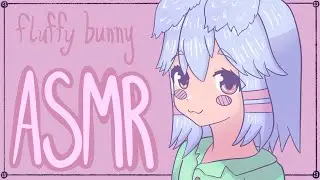 [ASMR] fluffy bunny brushes you with fluffy stuff and whispers in your ears