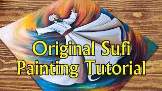Original Abstract Dervish Painting | Relaxing Sufi Artwork #acrylicpainting #sufi