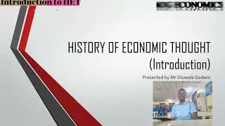 Introduction to the History of Economic thought