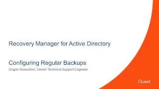 Recovery Manager for Active Directory configuration instructions