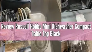 Review Russell Hobbs Mini Dishwasher Compact Table Top Black 2 Place Setting Dishwasher, LED Touch C
