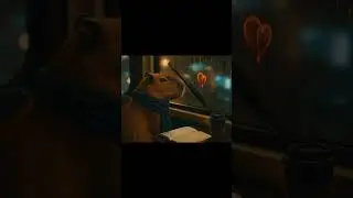 Rainy Night Lofi Ride with a Capybara 🌧️🐹 #shorts