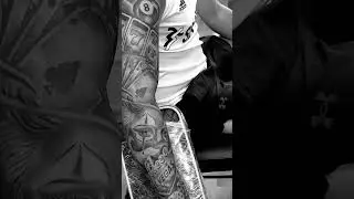 Gambling vegas style tattoo sleeve !!! #shortvideo #tattoolife #inked