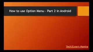 Option menu part - 2