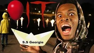 PLAYING WITH GEORGIE BOAT IN THE WATER AT NIGHT TIME!!!! HE GOT MAD AND TRIED TO FLOAT ME OMG