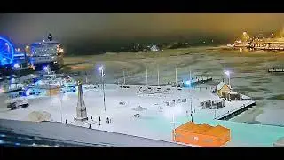 Viking M/S Gabriella Helsinki 12.01.2022 Törmäys ja Peruutus Allas Sea Pool [CCTV CAM]