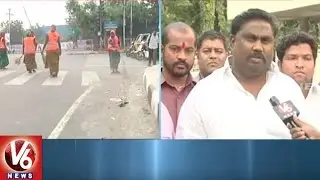 GHMC Outsourcing SFA Workers Demands For Pending Salary | V6 News