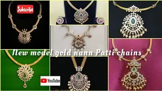 New model gold Nann pathkam necklace designs //Nann Patti chains // attigai necklace designs with Wt