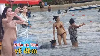 Du lịch Hà Tiên Kiên Giang : đông vui bãi tắm về đêm
