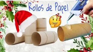 3 Ideas con ROLLOS de PAPEL para NAVIDAD 2021🎄☃️ fácil y económico by #CreArtistasdelReciclaje