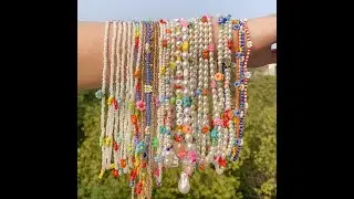 Baroque Pearl Colorful Braided Rice Beads Daisy Clavicle Necklace