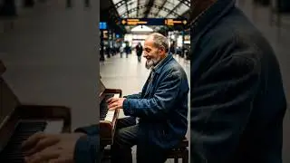 Homeless old man playing piano on the street #piano #oldman #homeless