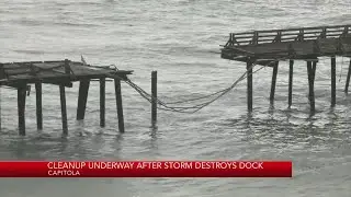 Cleanup underway after storm destroys dock in Santa Cruz County