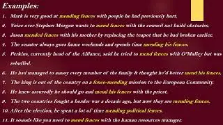 Idiom  Mend one s fences Meaning and Example Se