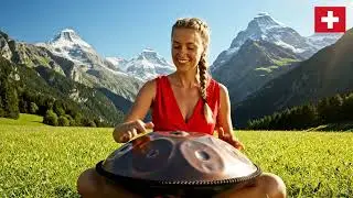 11 Beautiful Swiss Landscapes with Calming Handpan Music  Relaxing Solo Performance #handpanmusic