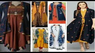 frock suit with Long  jacket 2020 trendy jacket style salwar kameez