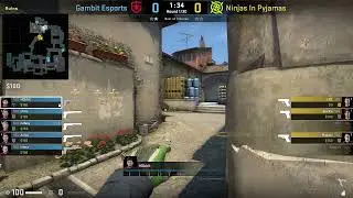 Gambit Esports Inferno CT Pistol Setup B Nadestack (хитрости CS:GO)